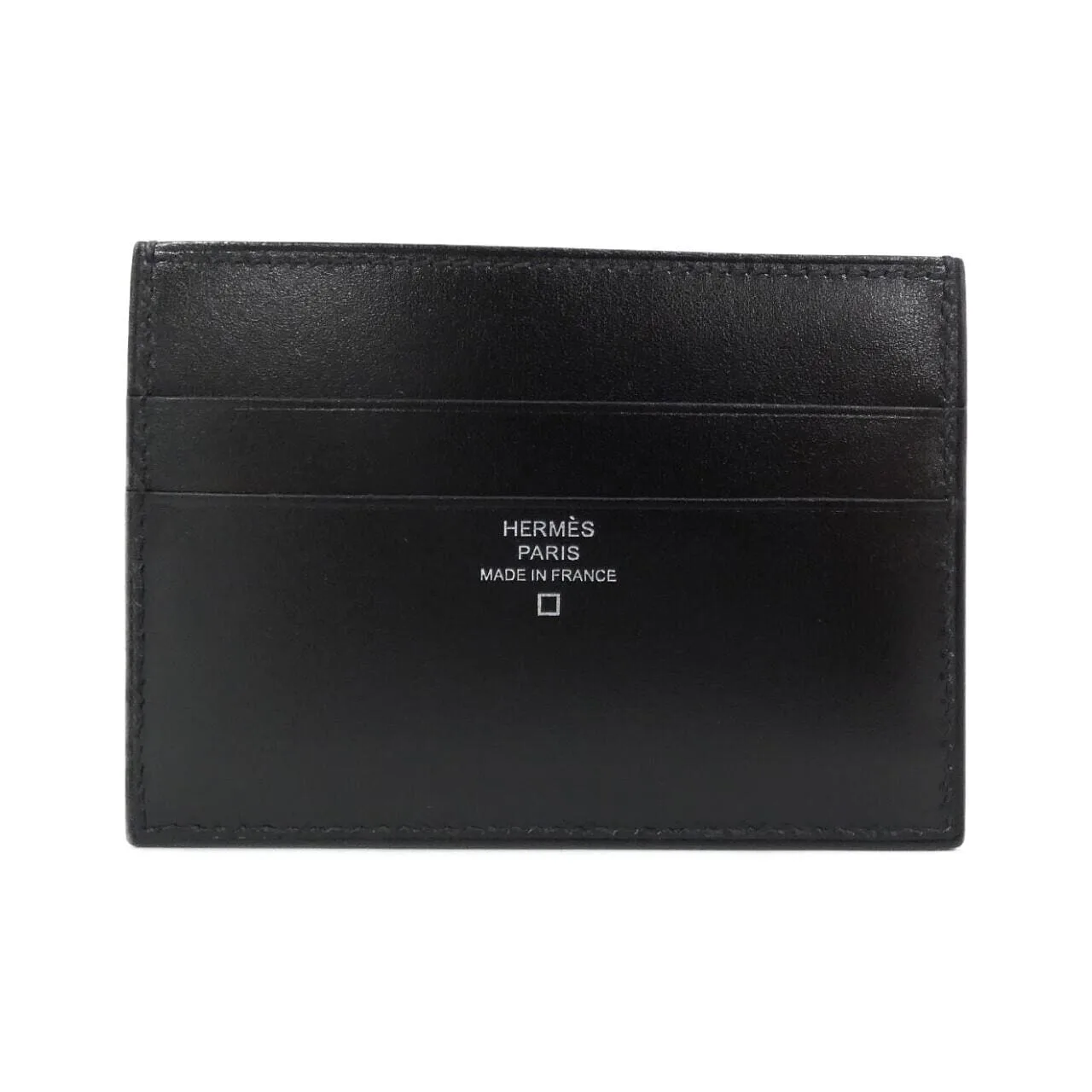 HERMES 085120CA Card Case Box Calf 黑色 Box 皮 中古品A - 縮圖 2
