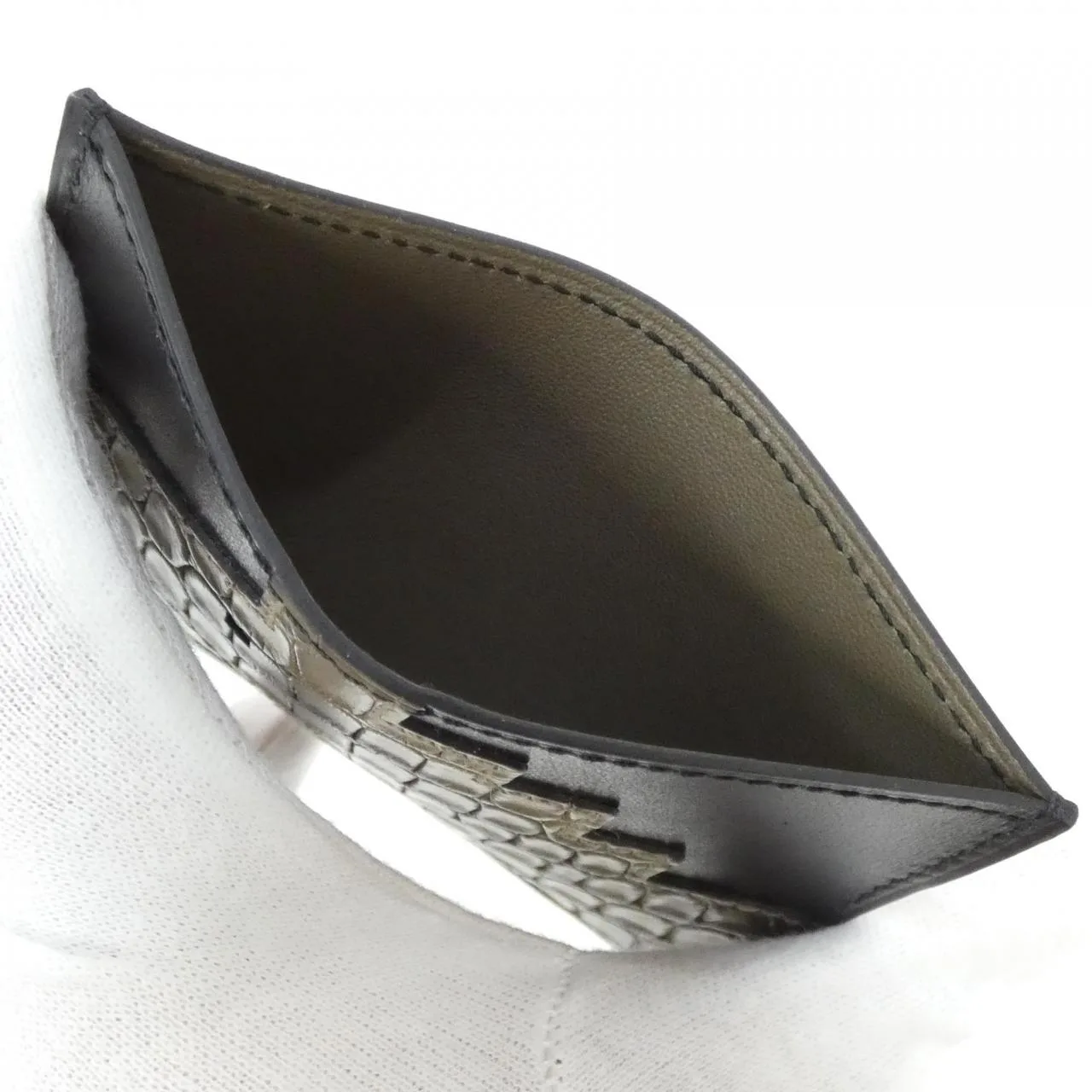 HERMES 085120CA Card Case Box Calf 黑色 Box 皮 中古品A - 縮圖 3