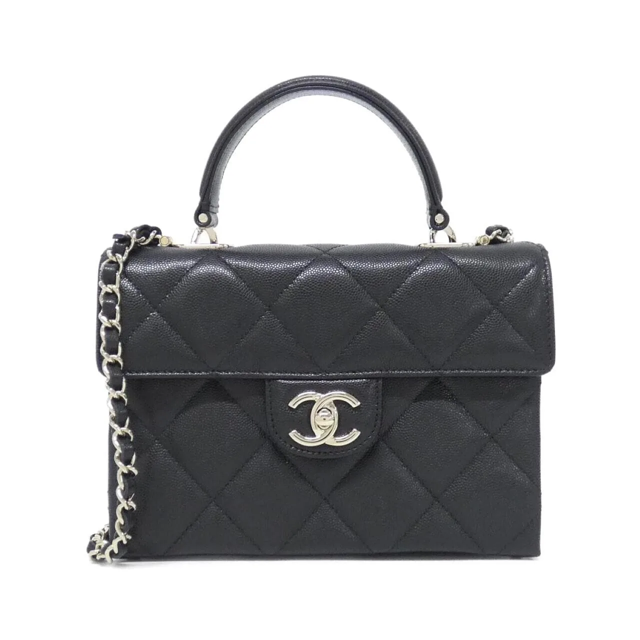 CHANEL AS4711 Handbag Grained Calfskin Black