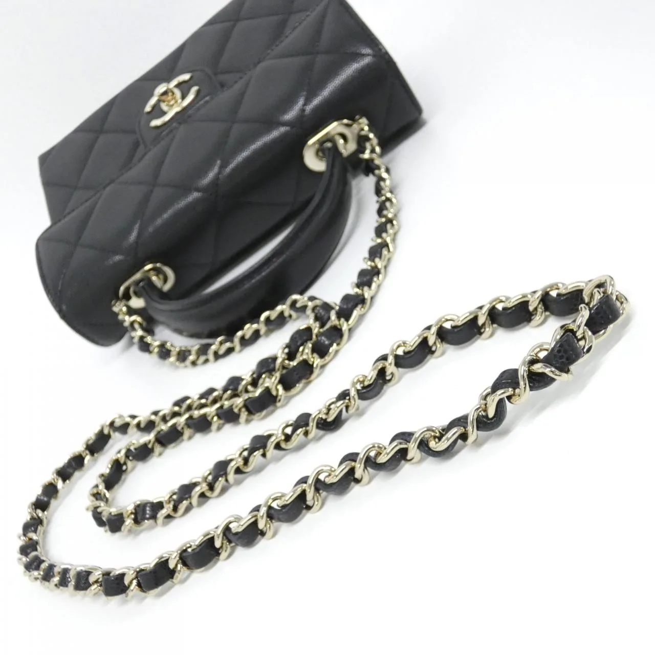 CHANEL AS4711 Handbag Grained Calfskin Black Grained Calfskin - Thumbnail 5