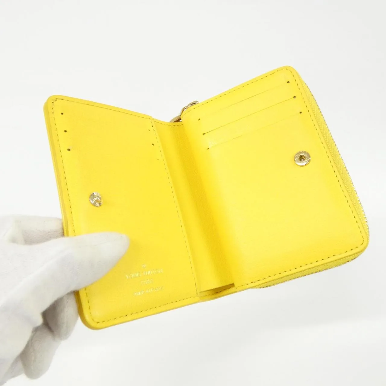 LOUIS VUITTON M13792 Wallet Lambskin 黃色 羊皮 中古品A - 縮圖 7