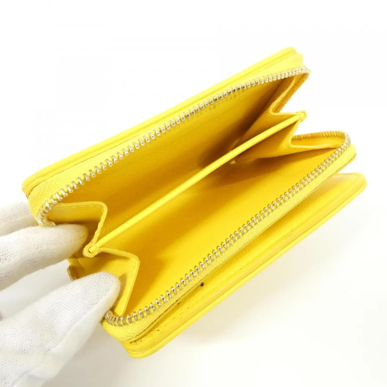 LOUIS VUITTON M13792 Wallet Lambskin 黃色 羊皮 中古品A - 縮圖 8