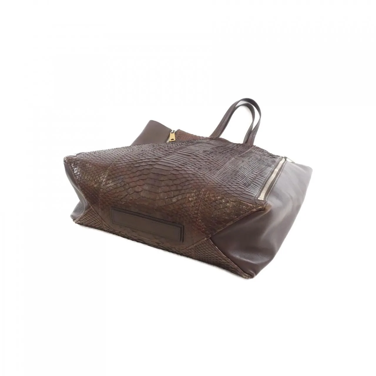 CELINE Handbag Python Brown Python Rank A - Thumbnail 2