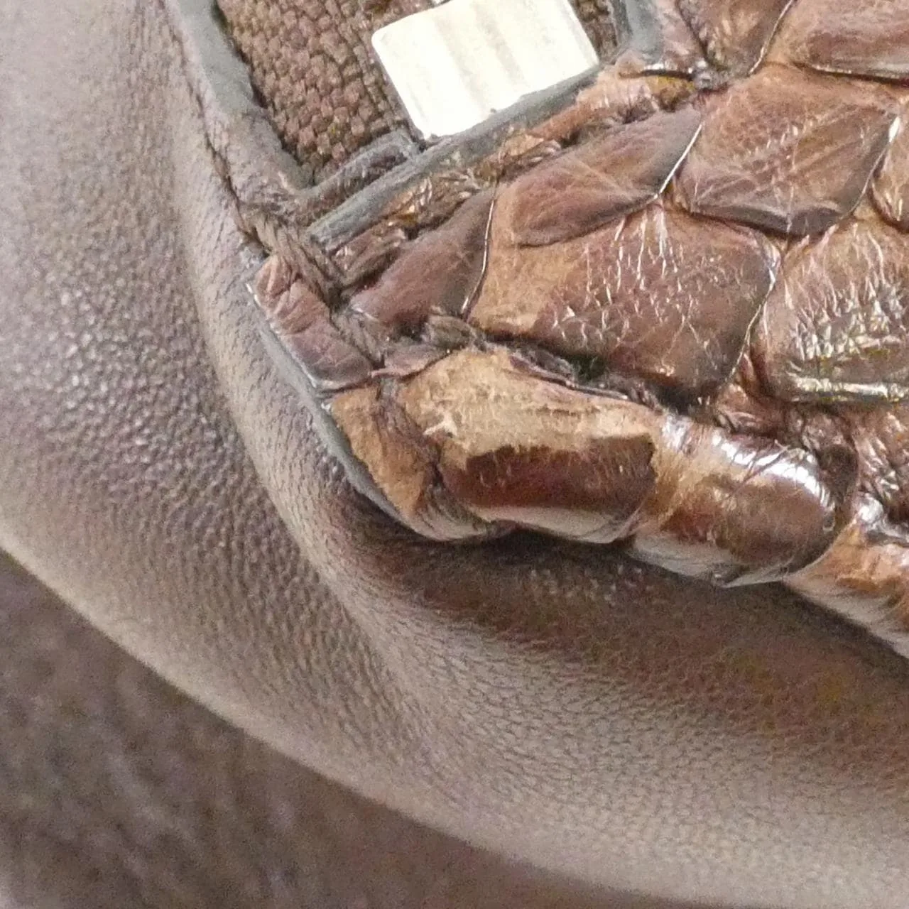 CELINE Handbag Python Brown Python Rank A - Thumbnail 3