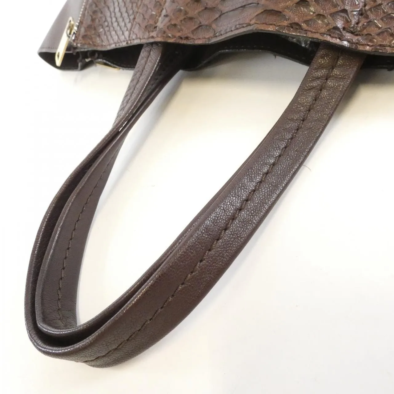 CELINE Handbag Python Brown Python Rank A - Thumbnail 8
