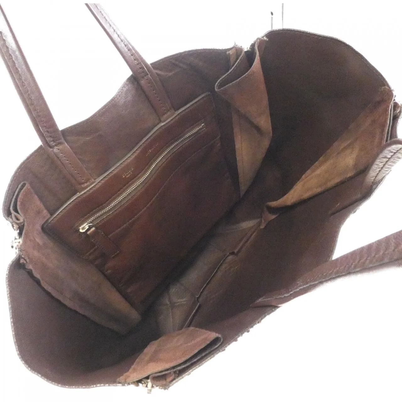 CELINE Handbag Python Brown Python Rank A - Thumbnail 9