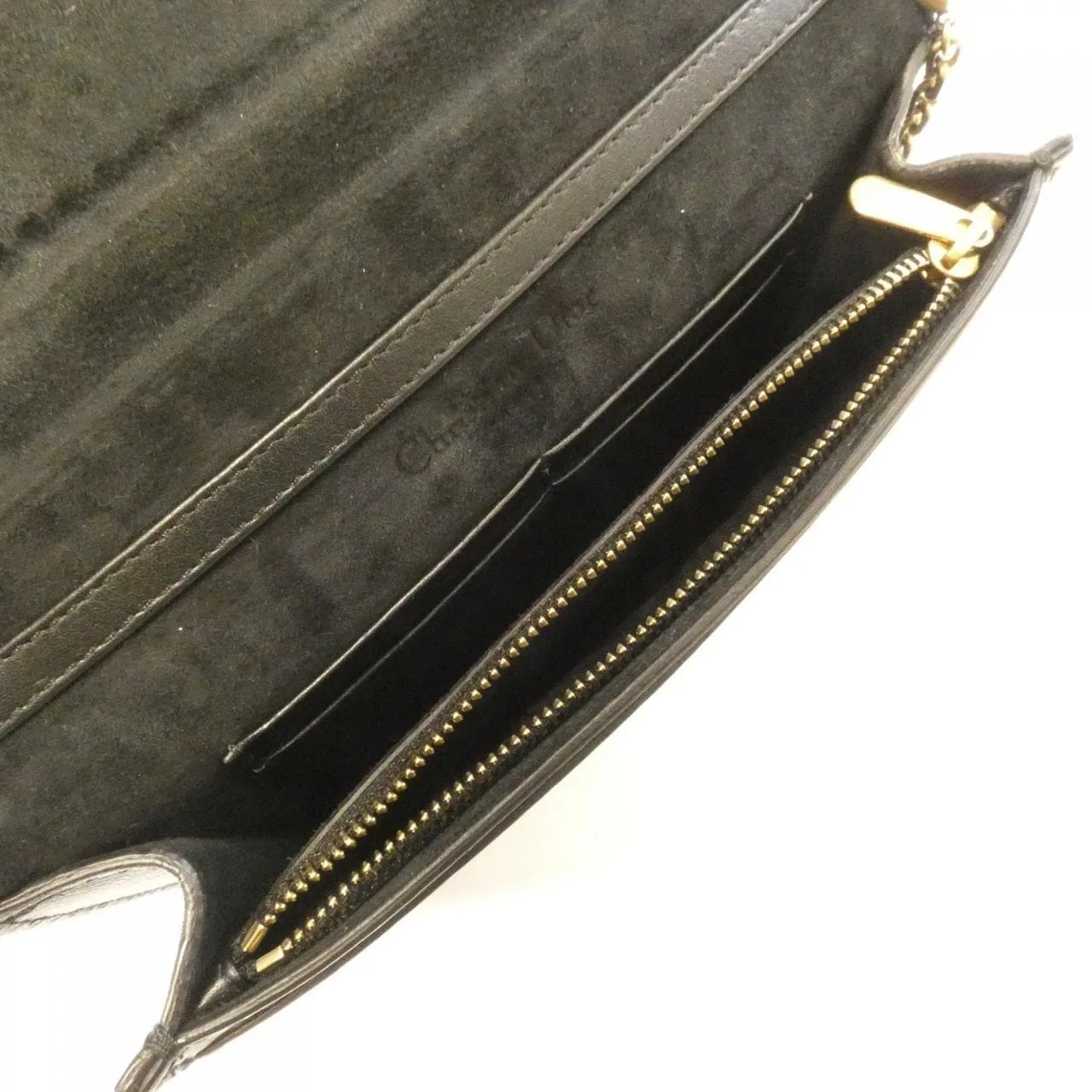 DIOR Wallet Leather 黑色 皮革 中古品A - 縮圖 9