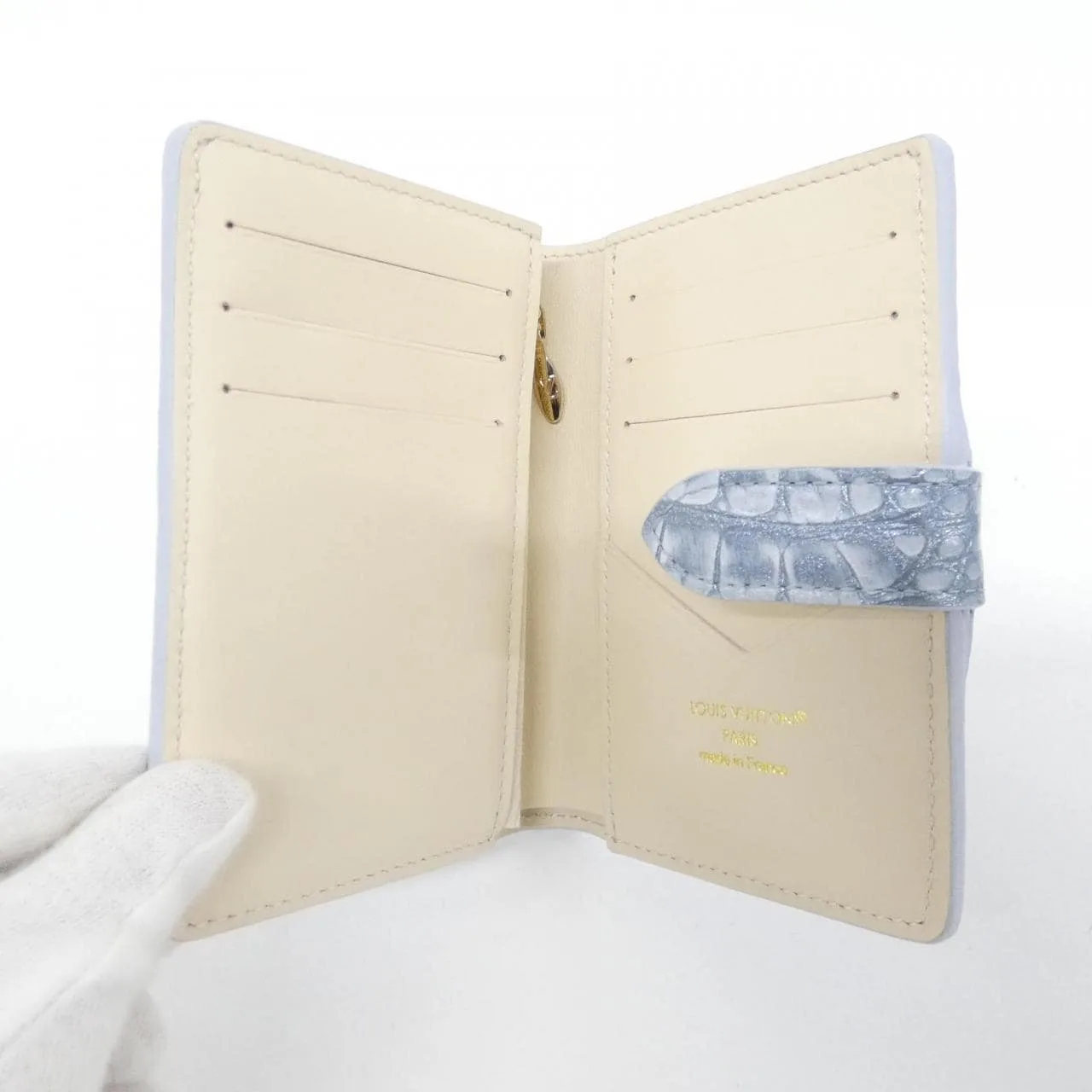 LOUIS VUITTON N88275 Wallet Leather 藍色 皮革 中古品A - 縮圖 4