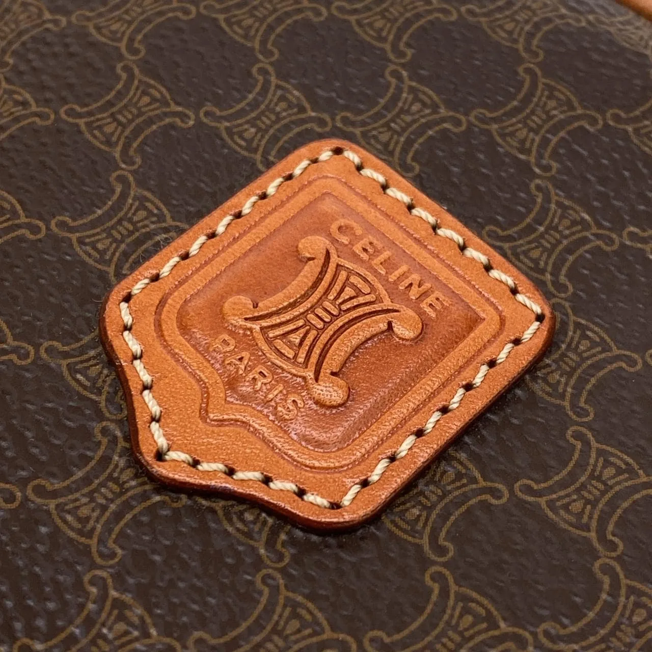 CELINE Handbag Canvas 棕色 帆布 中古品A - 縮圖 4