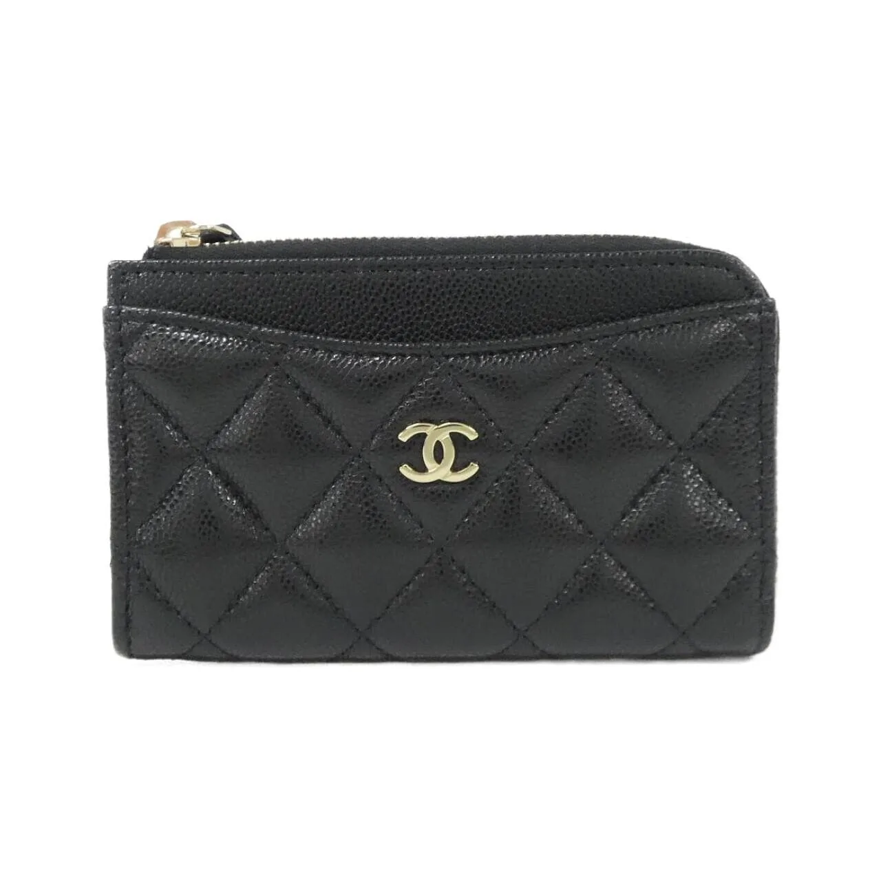 CHANEL Timeless Classic AP3179 Card Case Grained Calfskin Black