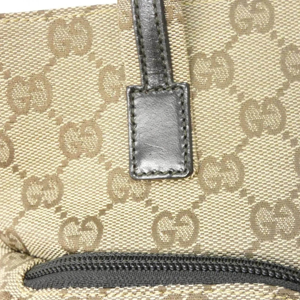 GUCCI 002 1080 Handbag Canvas 米色 帆布 中古品A - 縮圖 6