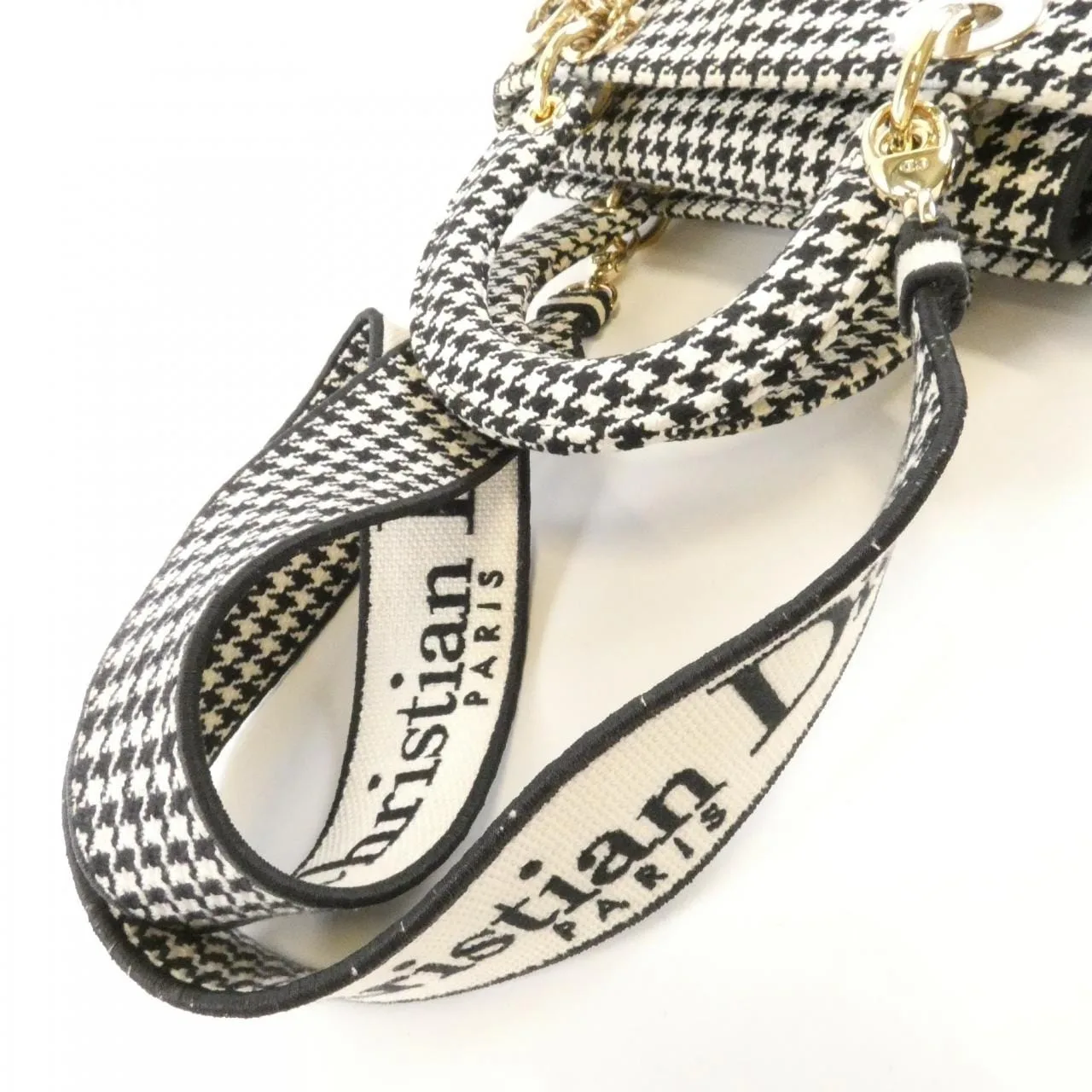 DIOR Lady Dior M0565OZAE Handbag Canvas Black Canvas Rank B - Thumbnail 6