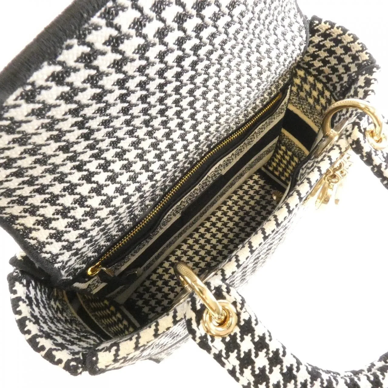 DIOR Lady Dior M0565OZAE Handbag Canvas Black Canvas Rank B - Thumbnail 9