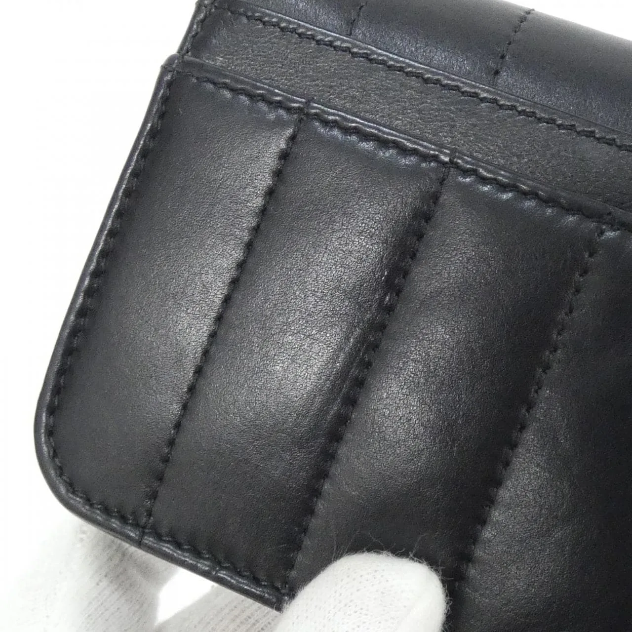 BALENCIAGA 765459 2AASE Wallet Lambskin Black Lambskin Rank A - Thumbnail 4
