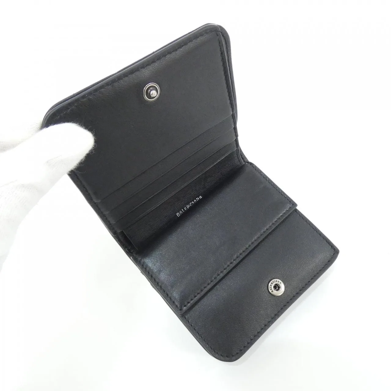 BALENCIAGA 765459 2AASE Wallet Lambskin Black Lambskin Rank A - Thumbnail 5