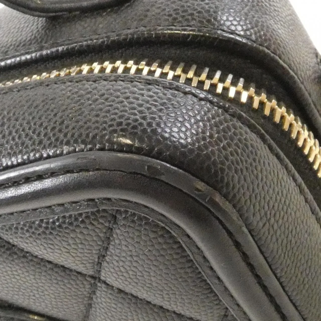 CHANEL 93342 Shoulder Grained Calfskin 黑色 荔枝紋牛皮 中古品B - 縮圖 4