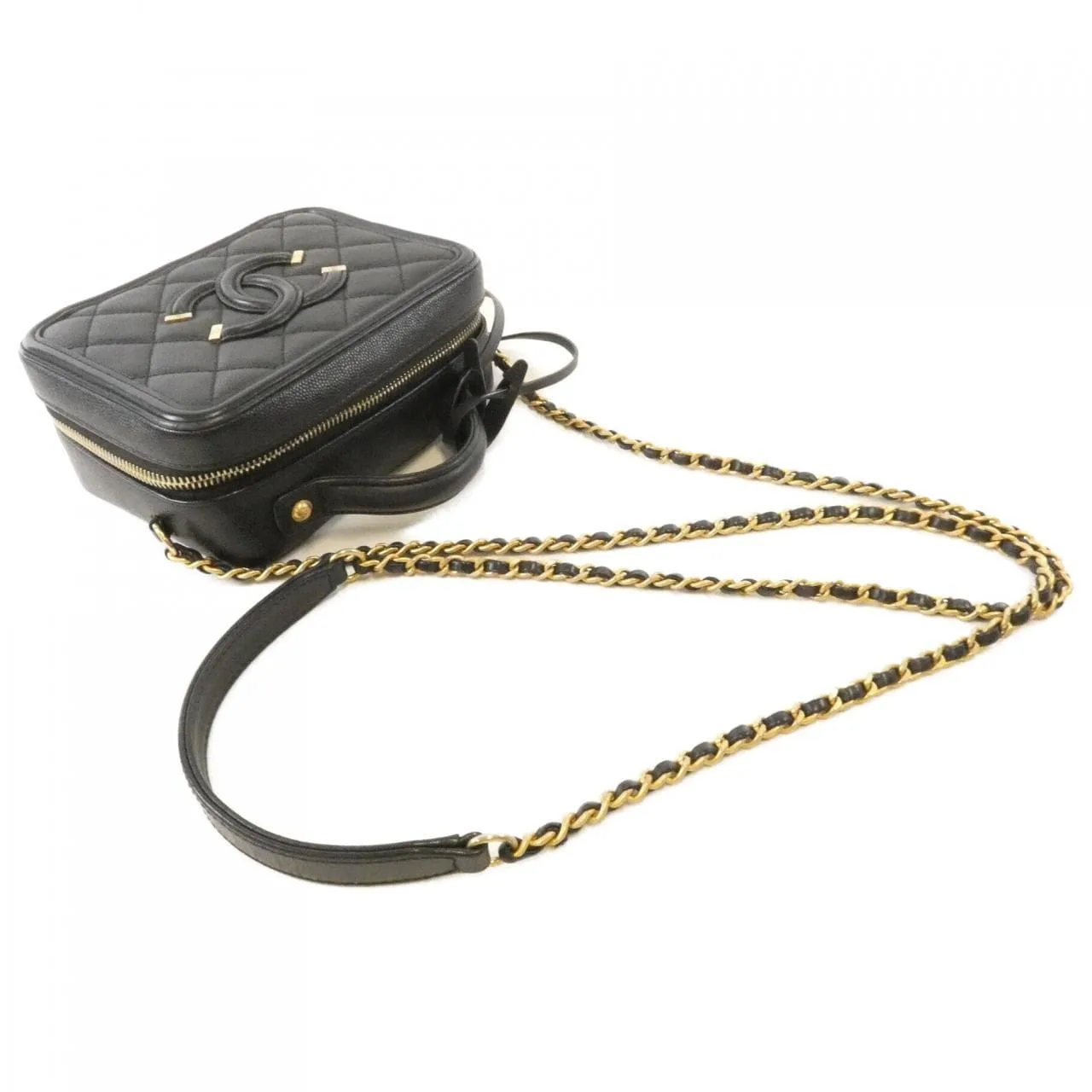 CHANEL 93342 Shoulder Grained Calfskin 黑色 荔枝紋牛皮 中古品B - 縮圖 5