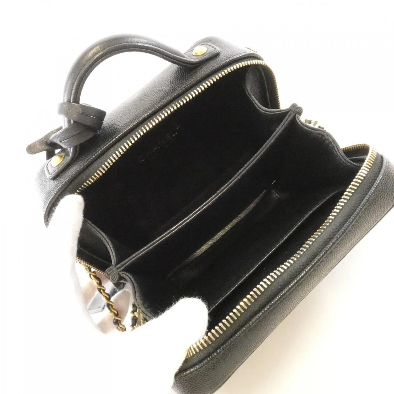 CHANEL 93342 Shoulder Grained Calfskin 黑色 荔枝紋牛皮 中古品B - 縮圖 8