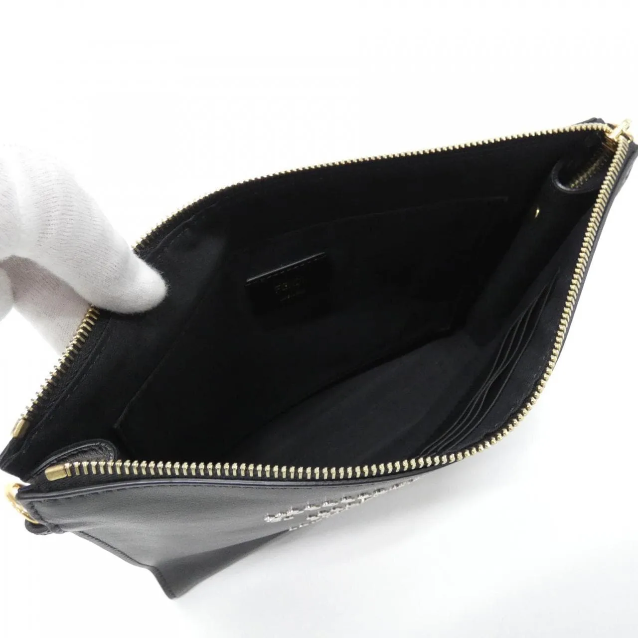 FENDI Baguette 7VA433 A8VD Handbag Leather Black Leather - Thumbnail 6