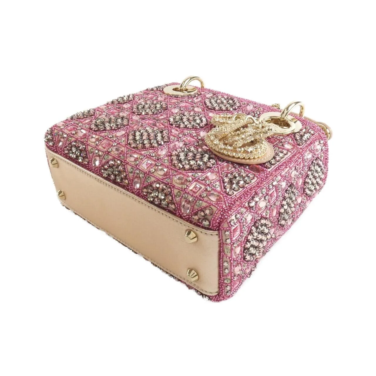 DIOR Lady Dior M0505ORHR Handbag Satin 黑色 緞面 中古品B - 縮圖 3