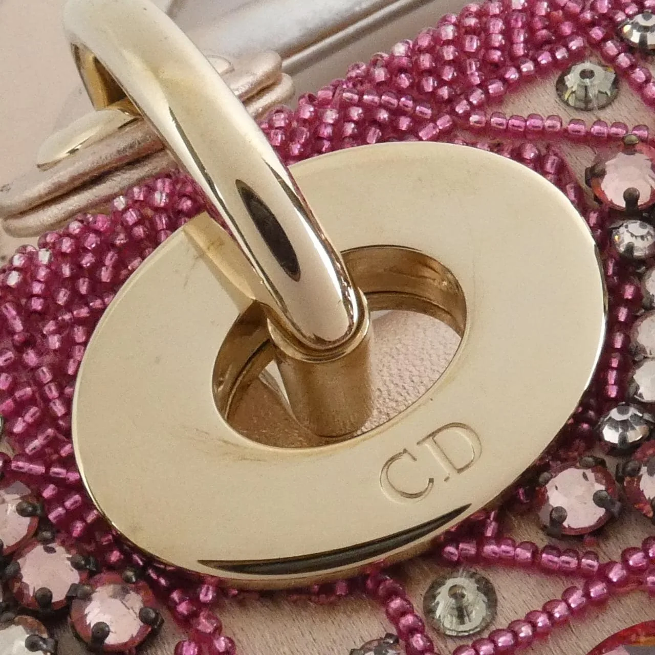 DIOR Lady Dior M0505ORHR Handbag Satin 黑色 緞面 中古品B - 縮圖 5