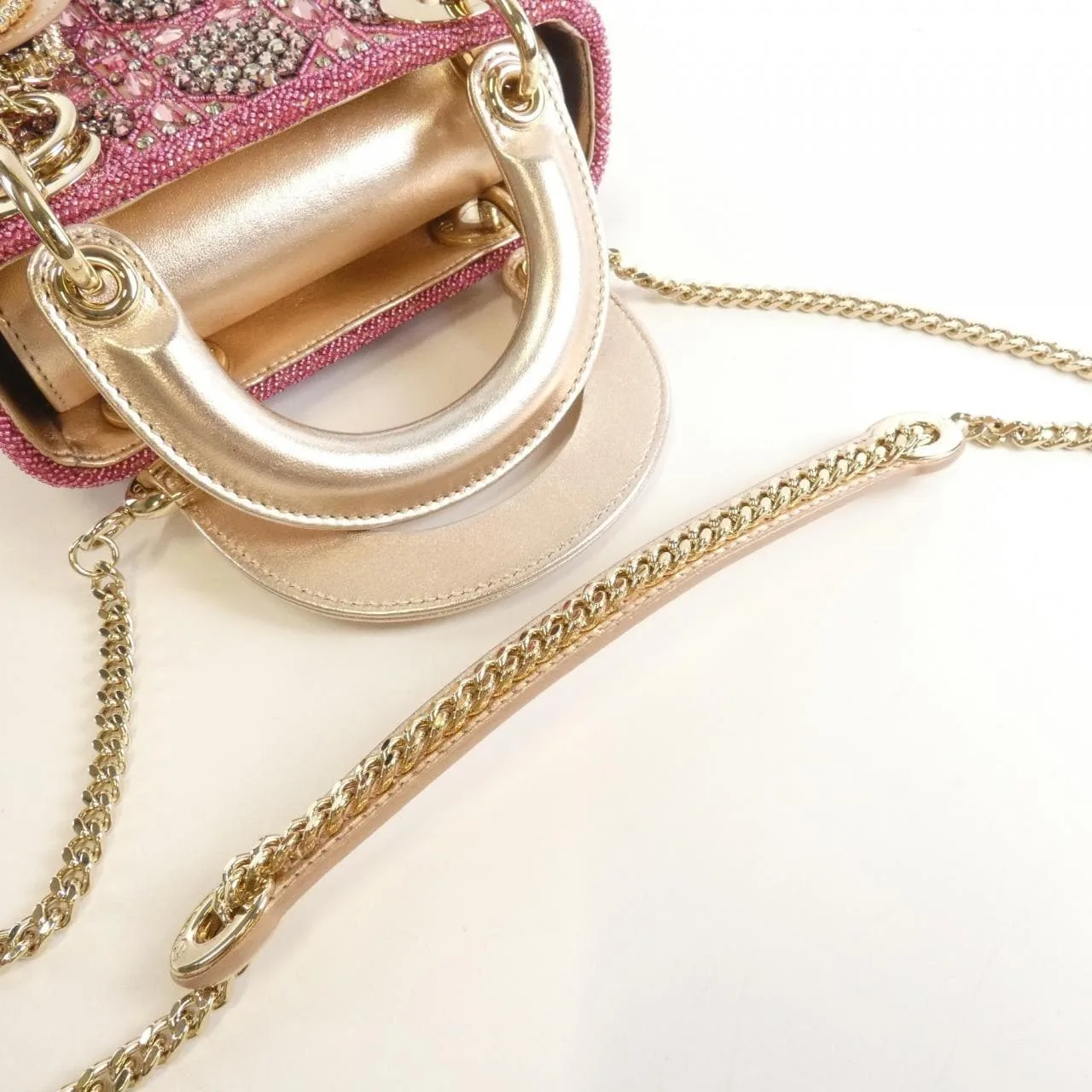 DIOR Lady Dior M0505ORHR Handbag Satin 黑色 緞面 中古品B - 縮圖 7