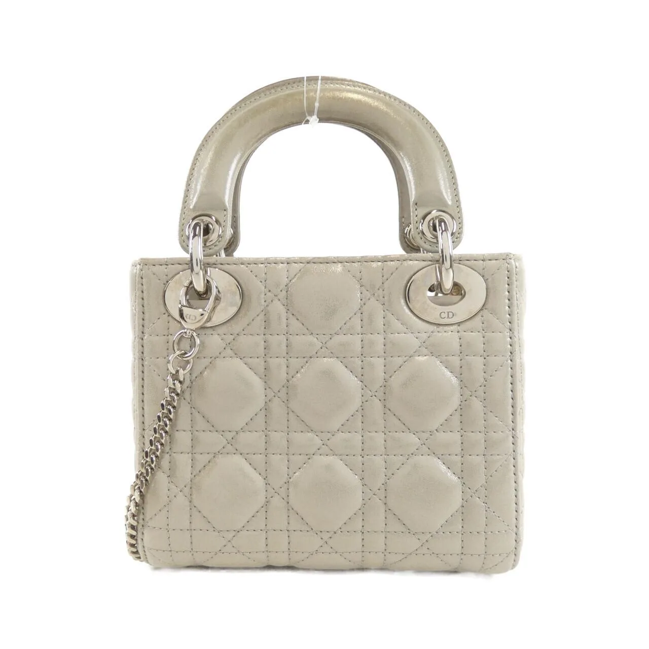 DIOR Lady Dior Handbag Leather 灰色 皮革 中古品A - 縮圖 2