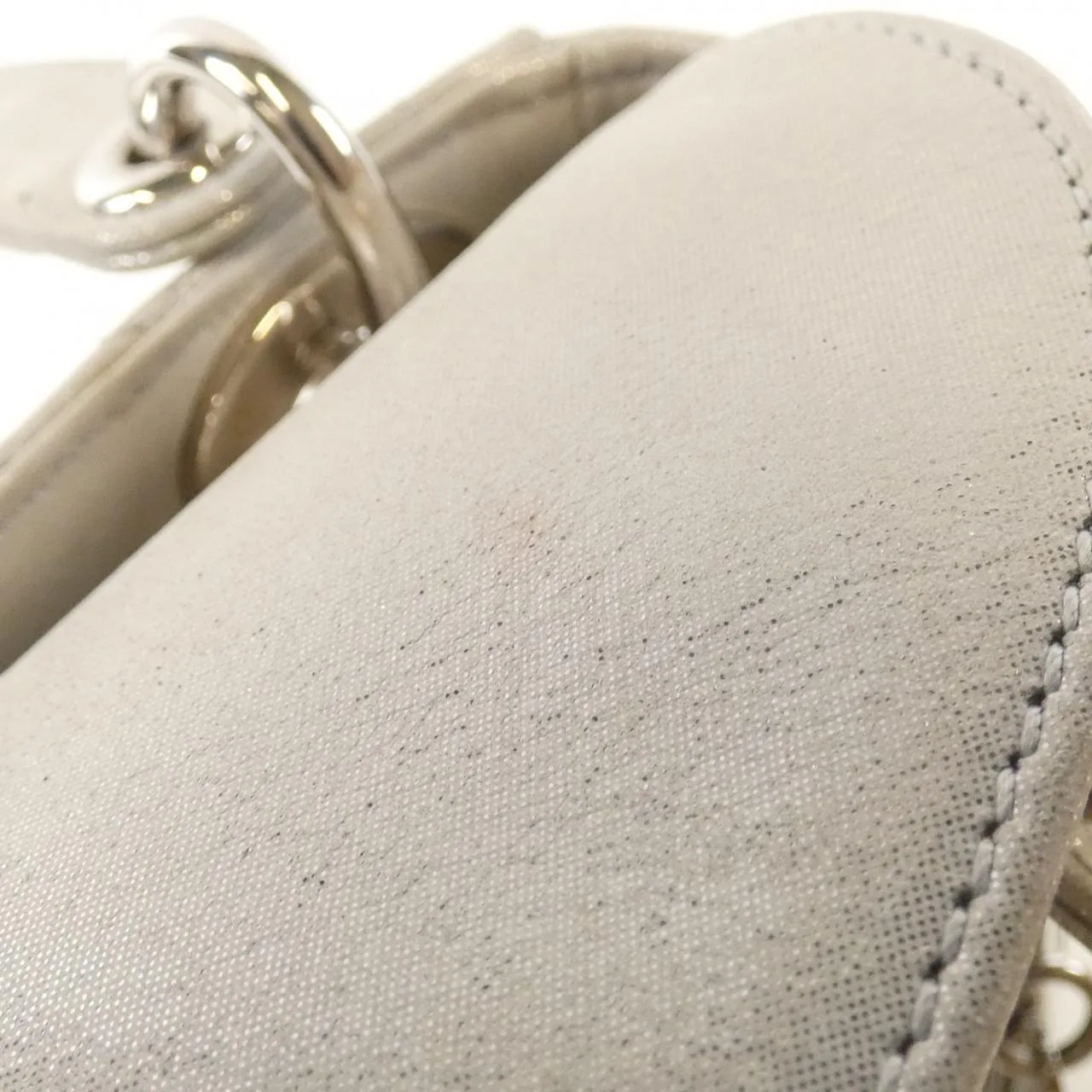 DIOR Lady Dior Handbag Leather 灰色 皮革 中古品A - 縮圖 5