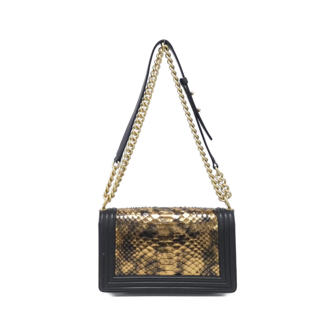 CHANEL Boy Chanel 67086 Shoulder Python Black Python - Thumbnail 2