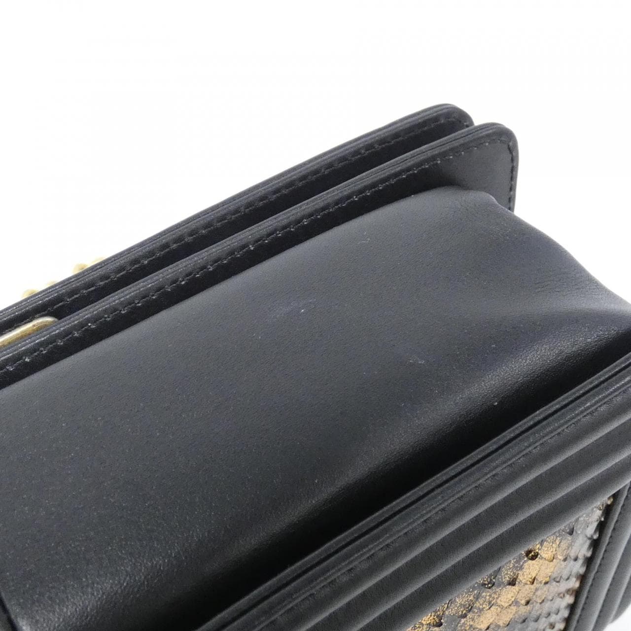 CHANEL Boy Chanel 67086 Shoulder Python Black Python - Thumbnail 3