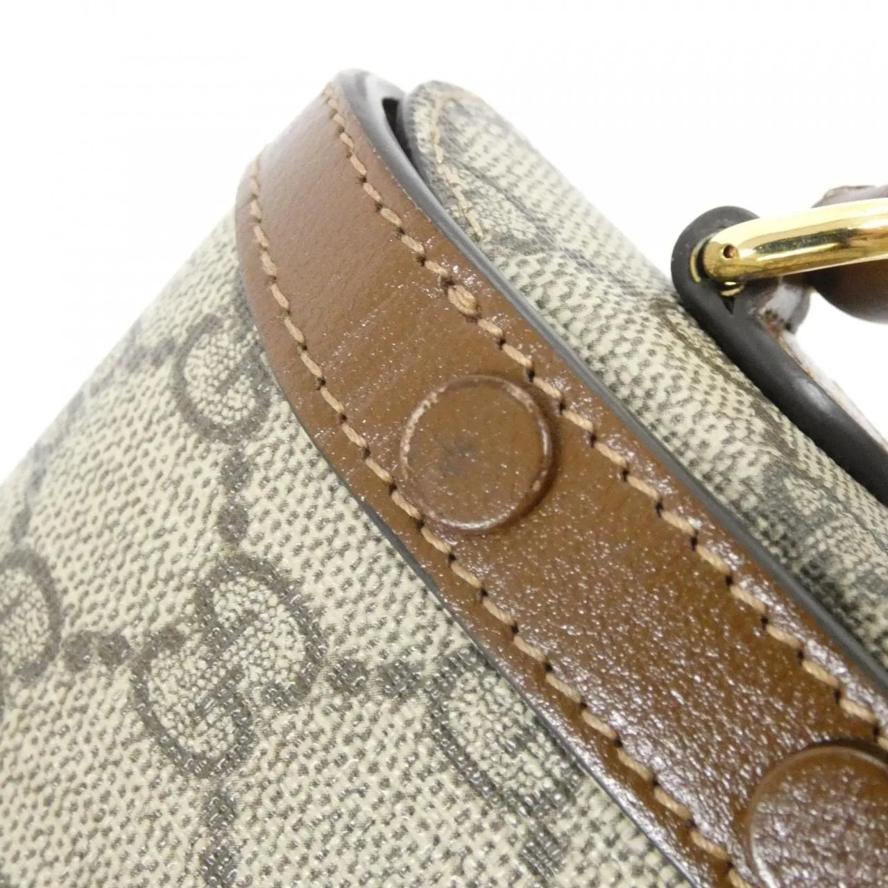 GUCCI Horsebit 1955 699296 92TCG Shoulder Canvas 黑色 帆布 中古品A - 縮圖 6