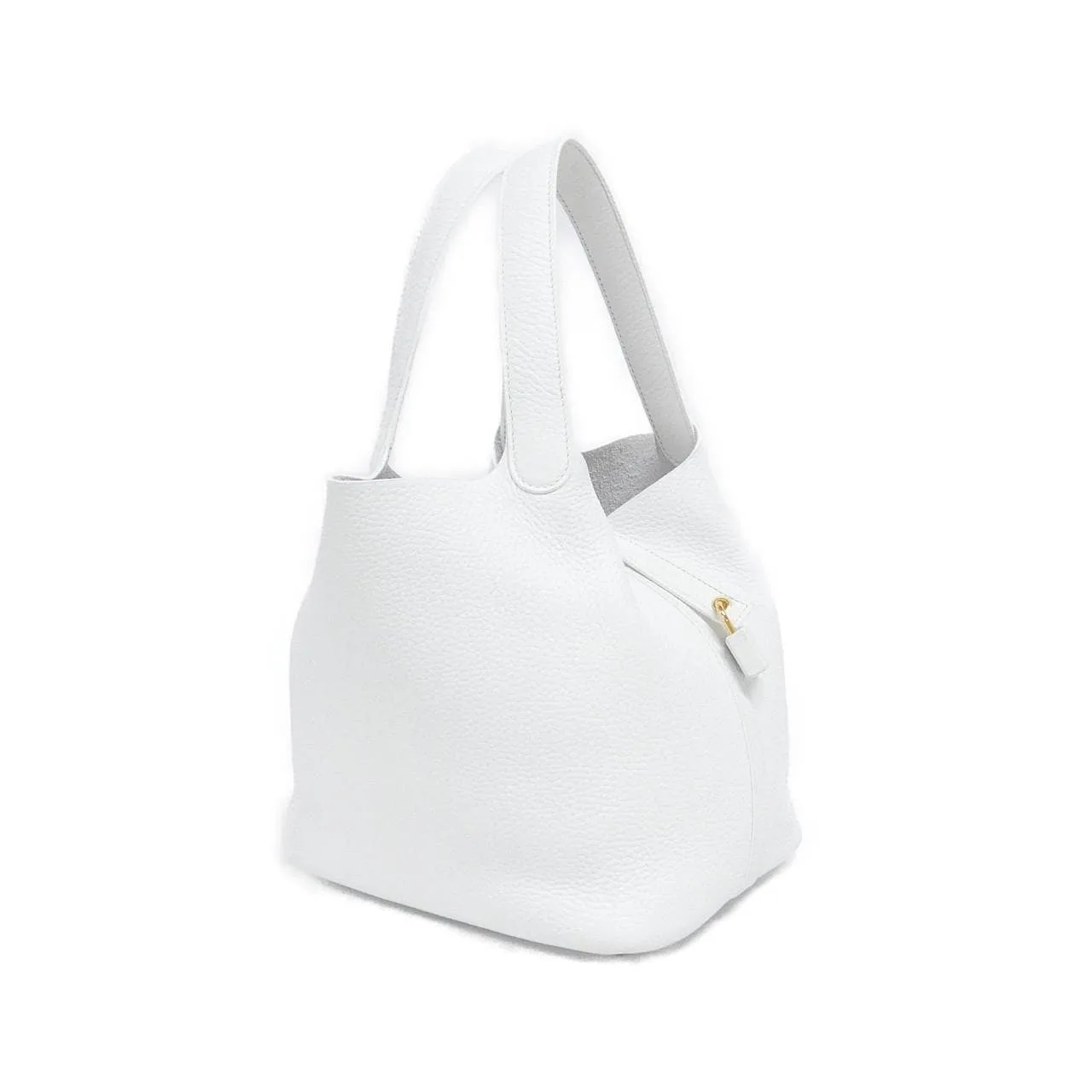 HERMES Picotin 060991CC Handbag Clemence White