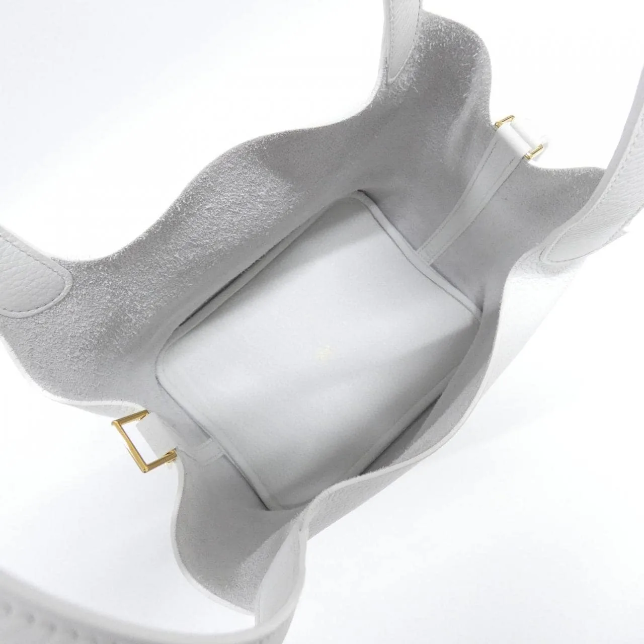 HERMES Picotin 060991CC Handbag Clemence White Clemence Leather Rank A - Thumbnail 6