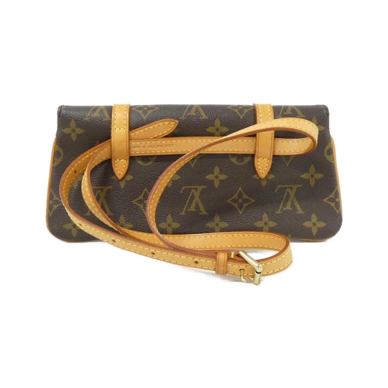 LOUIS VUITTON Pochette M51159 Belt Monogram 黑色 Monogram 中古品A - 縮圖 2