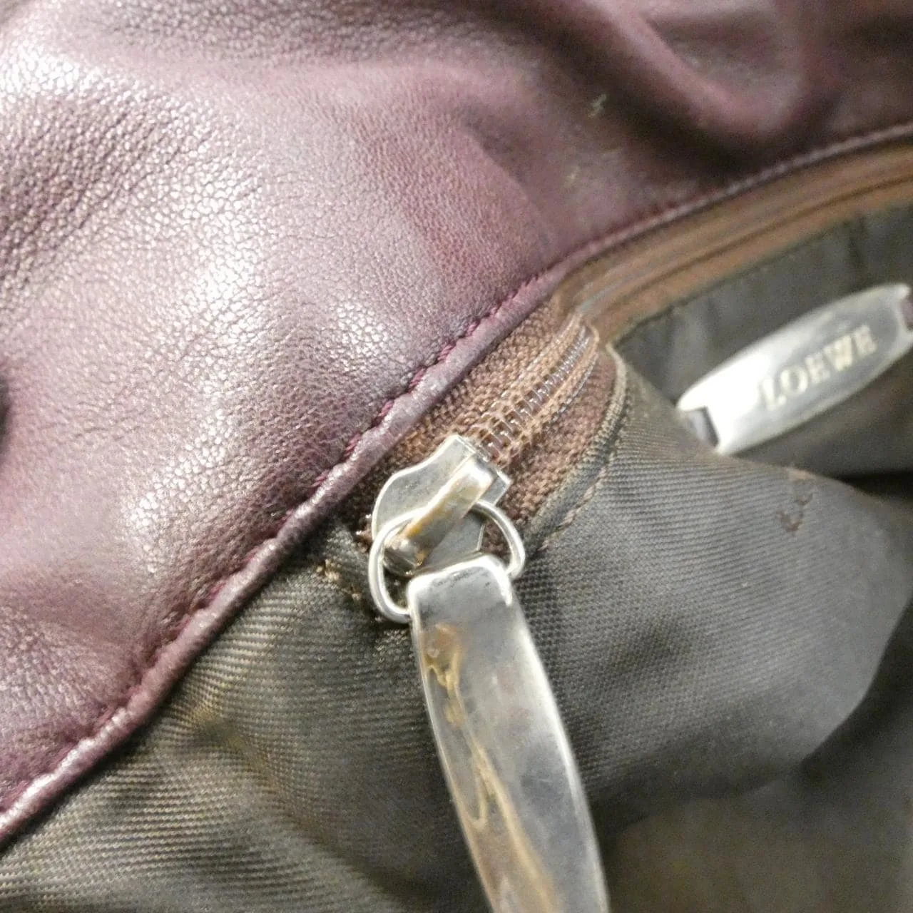 LOEWE Flamenco 390 82 008 Handbag 紫色 中古品B - 縮圖 7