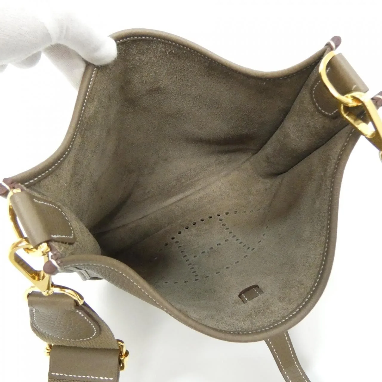 HERMES Evelyne 056277CC Shoulder Clemence Etoupe Clemence Leather Rank A - Thumbnail 7