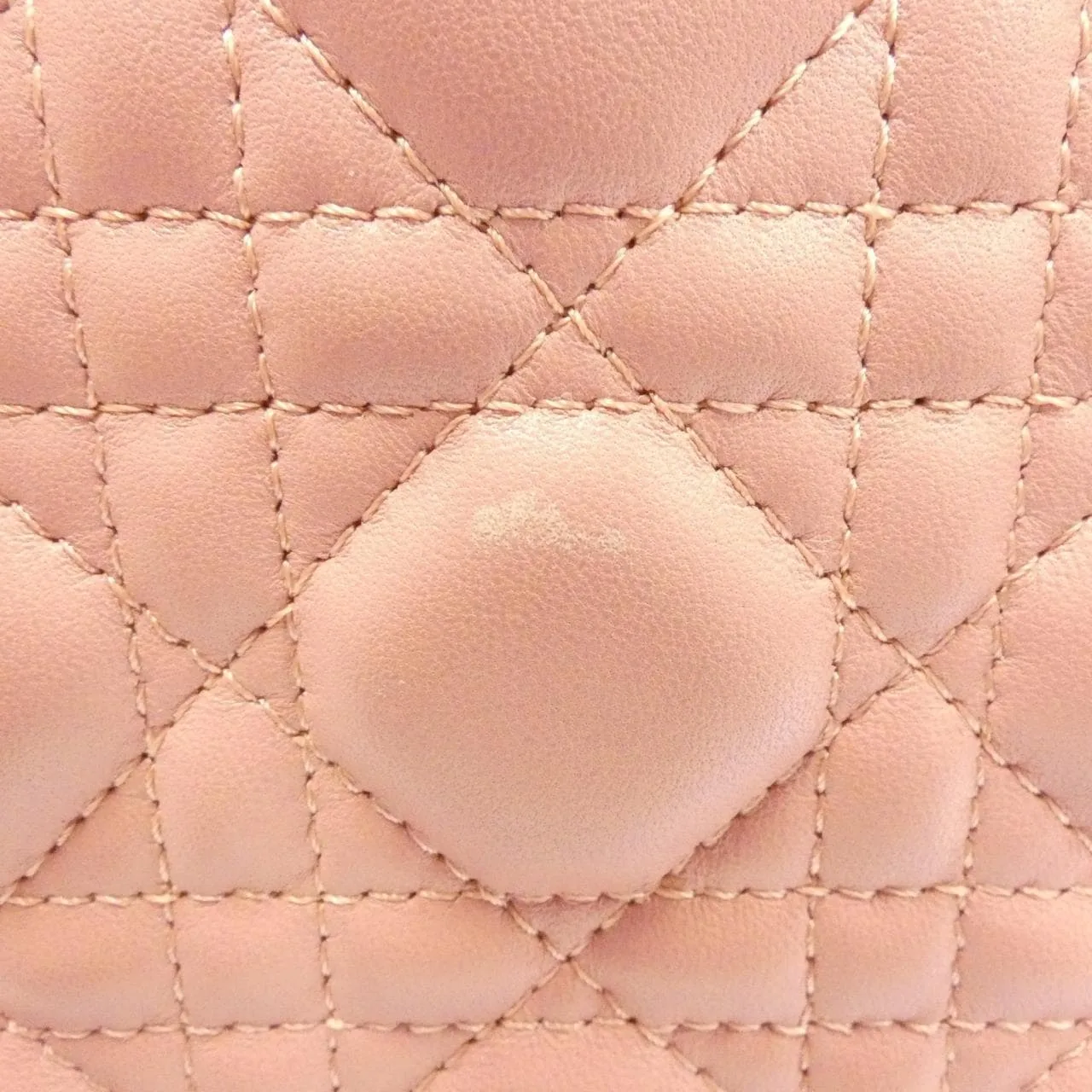 DIOR Lady Dior CAL44551 Handbag Lambskin 米色 羊皮 中古品A - 縮圖 5