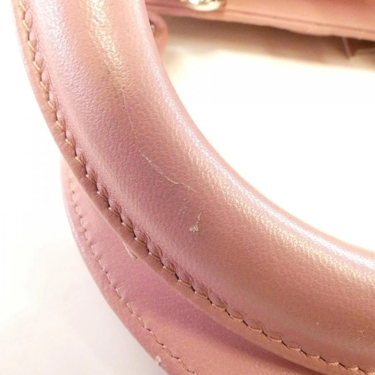 DIOR Lady Dior CAL44551 Handbag Lambskin 米色 羊皮 中古品A - 縮圖 8