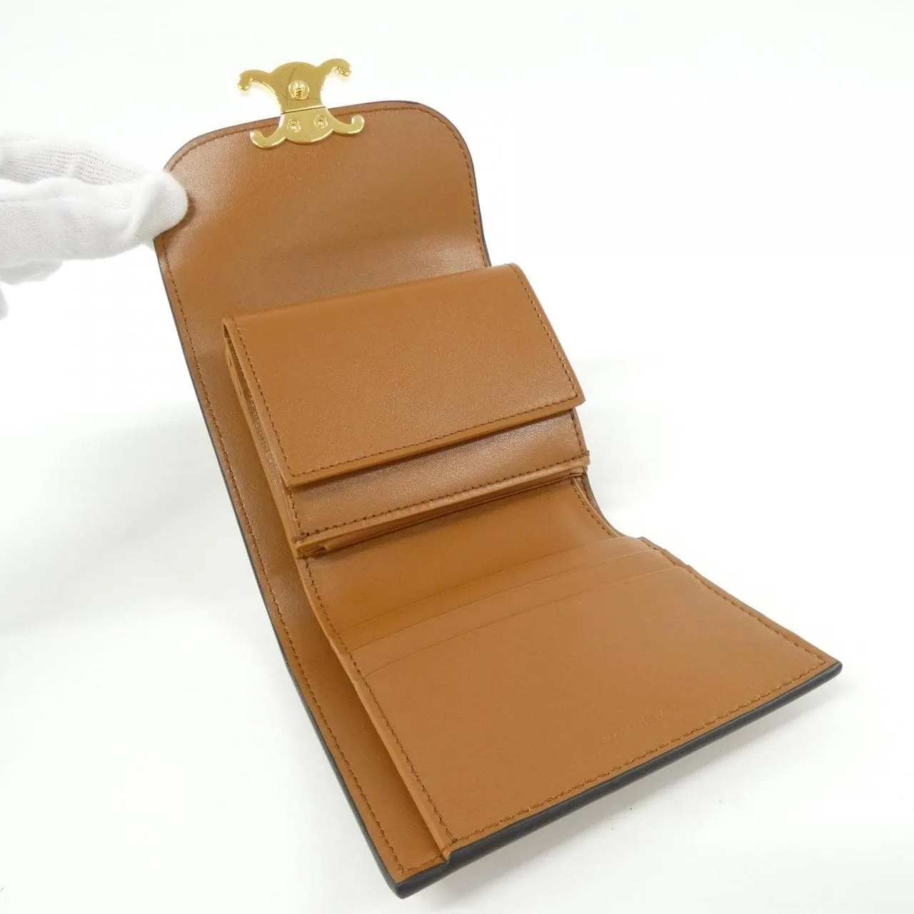 CELINE 10D783BZG Wallet Lambskin Black Lambskin Rank A - Thumbnail 4