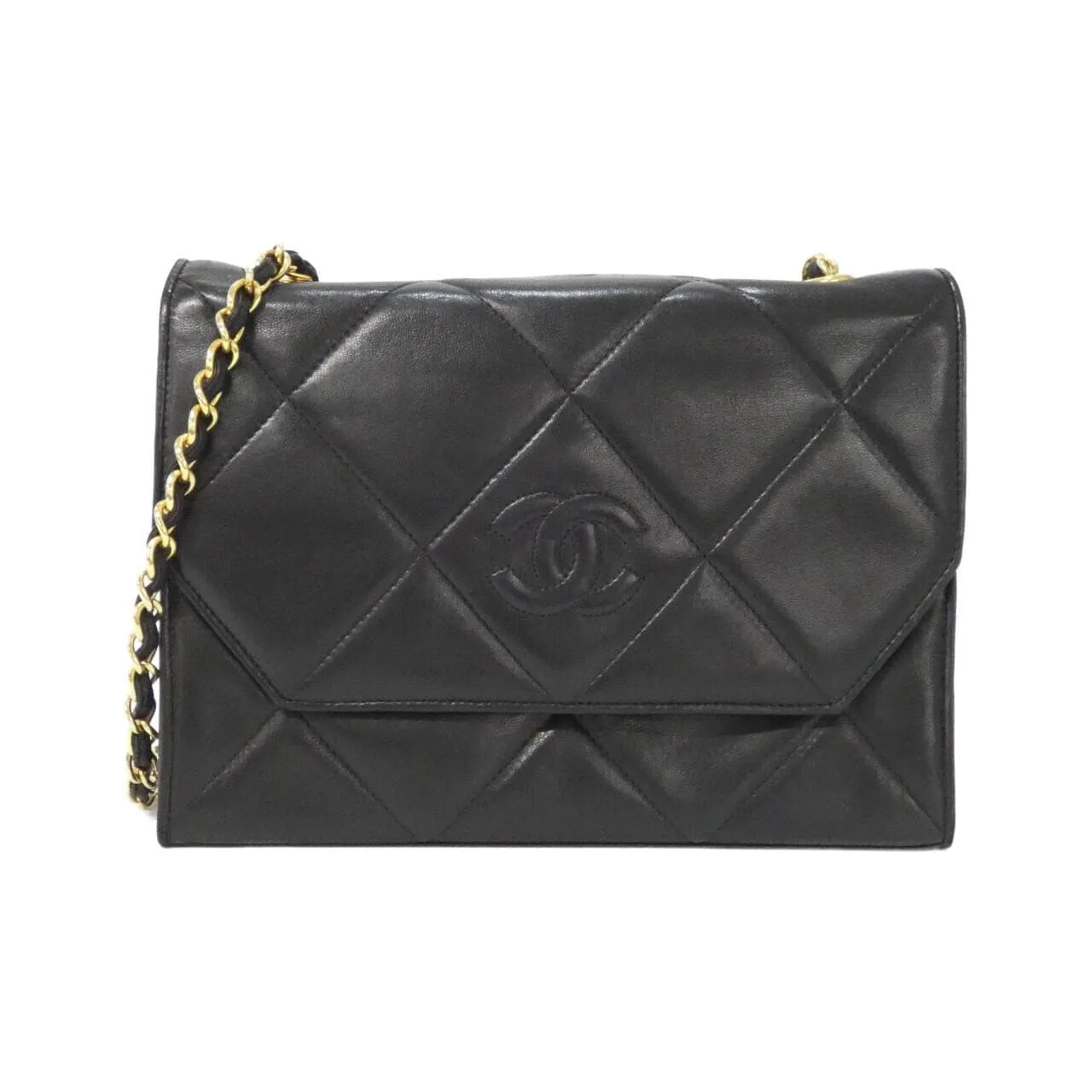 CHANEL Shoulder Lambskin Black