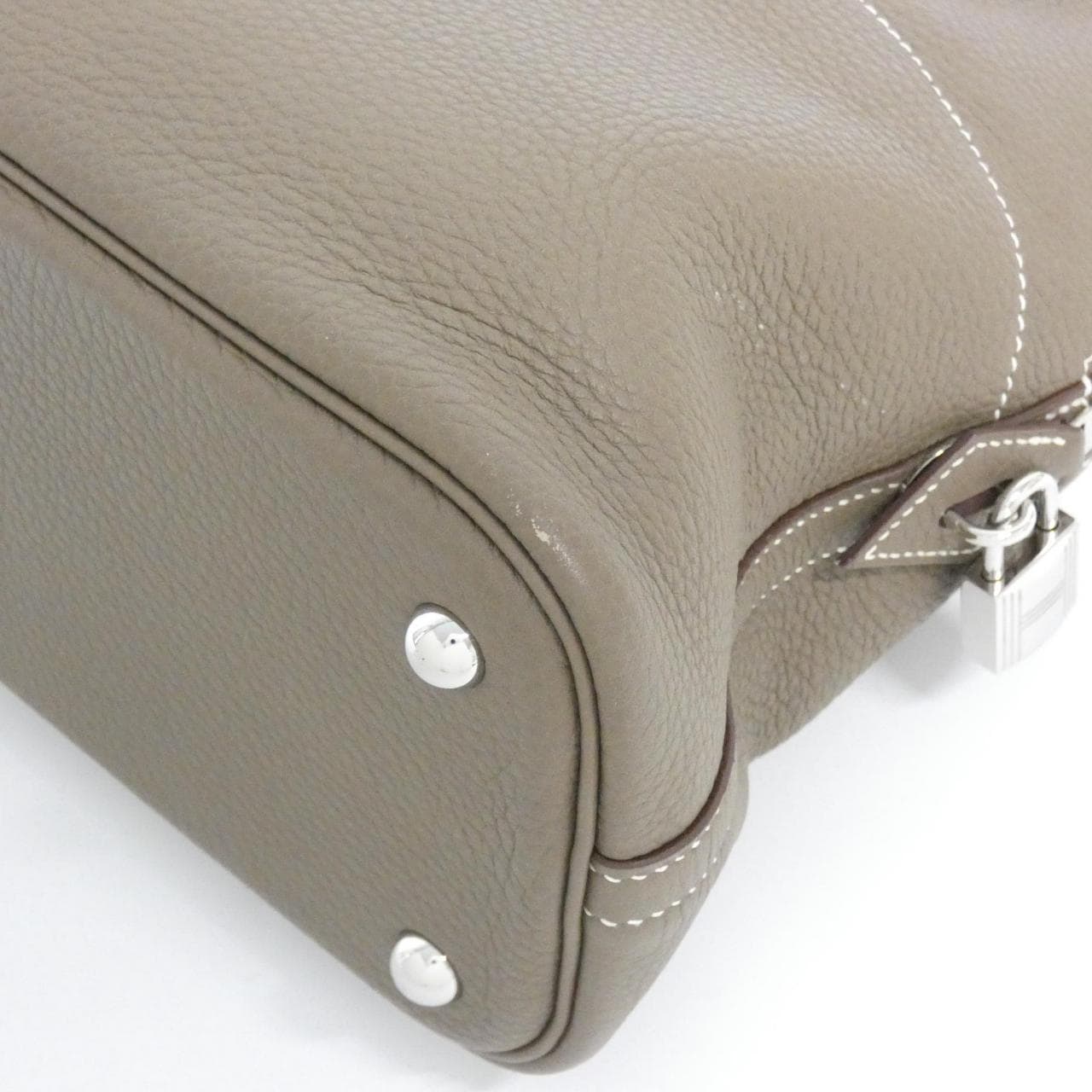 HERMES Bolide 073419CK Handbag Clemence Etoupe Clemence 皮 中古品A - 縮圖 3