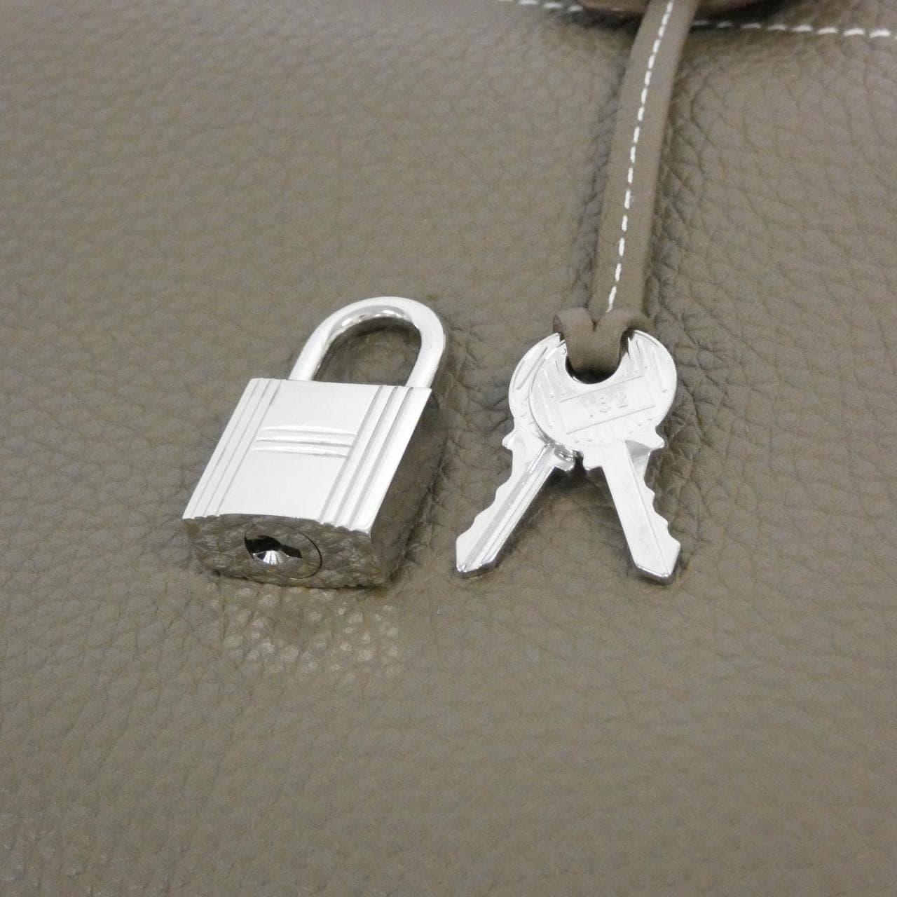 HERMES Bolide 073419CK Handbag Clemence Etoupe Clemence 皮 中古品A - 縮圖 8