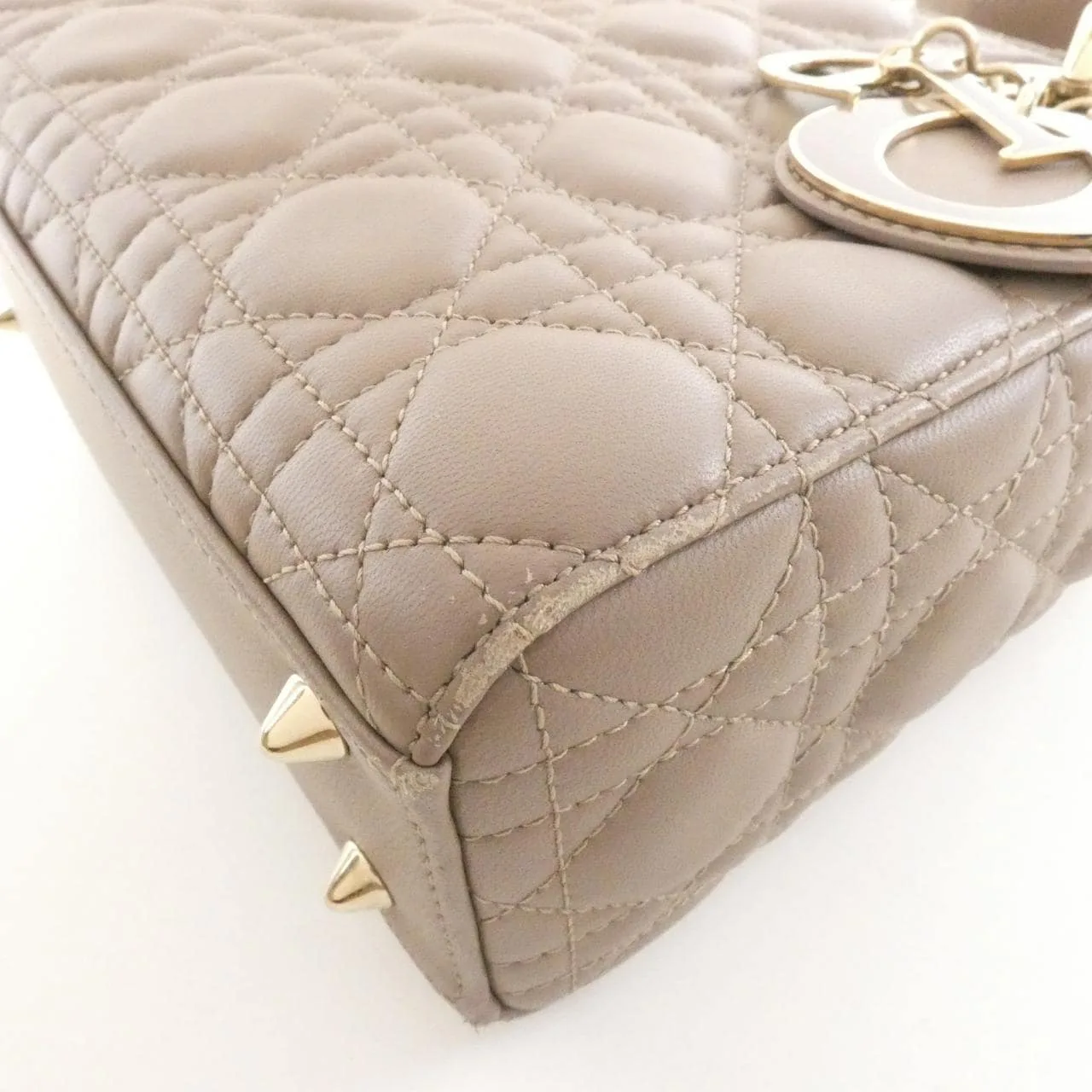 DIOR Lady Dior M0538OCEA Handbag Lambskin 黑色 羊皮 中古品B - 縮圖 3