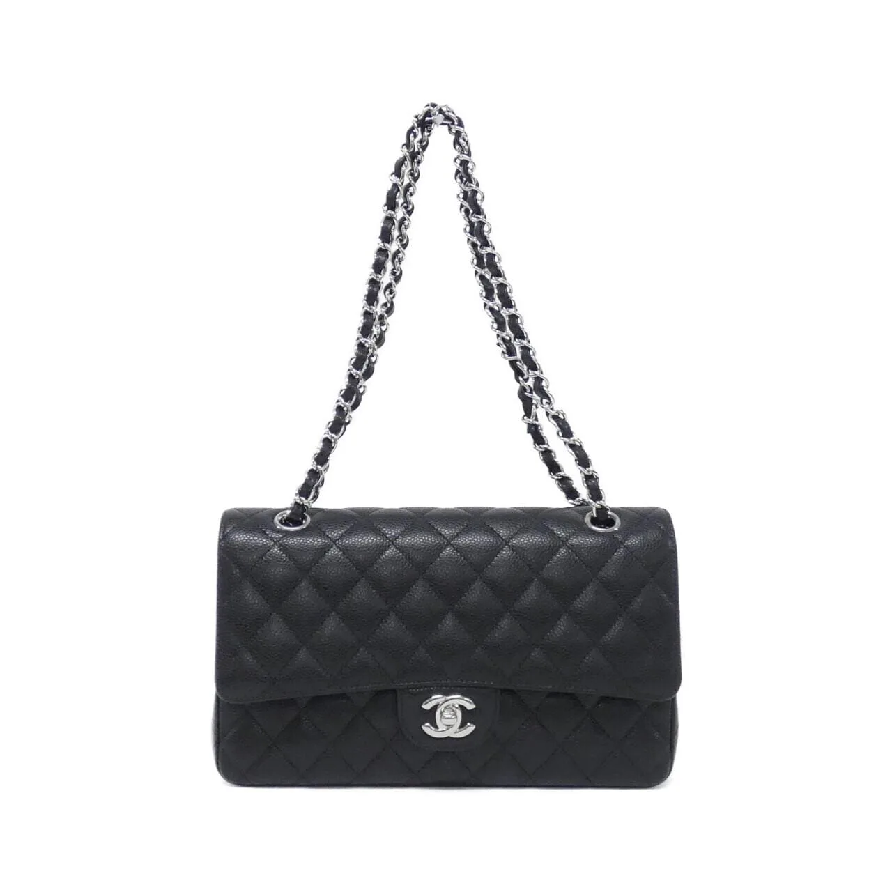 CHANEL Matelasse 1112 Shoulder Grained Calfskin Black