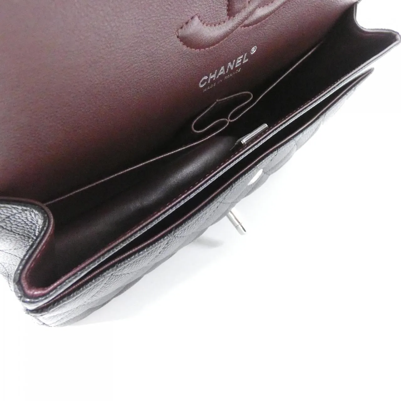 CHANEL Matelasse 1112 Shoulder Grained Calfskin 黑色 荔枝紋牛皮 中古品A - 縮圖 7