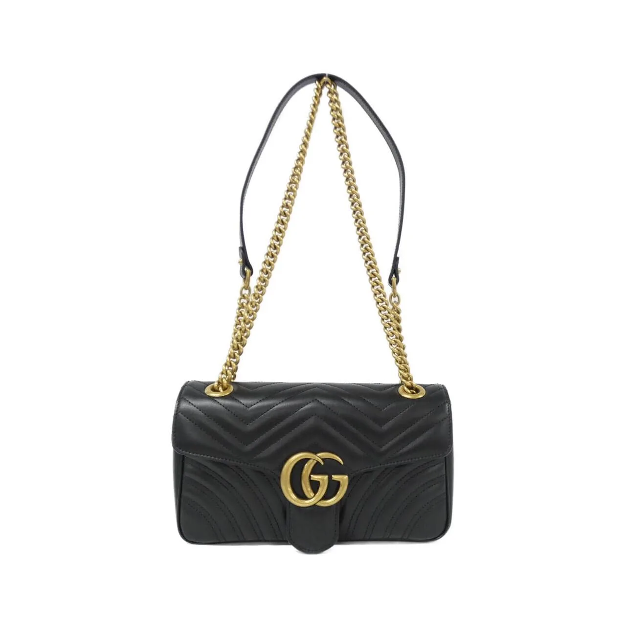 GUCCI Marmont 443497 DTDIT Shoulder Leather Black