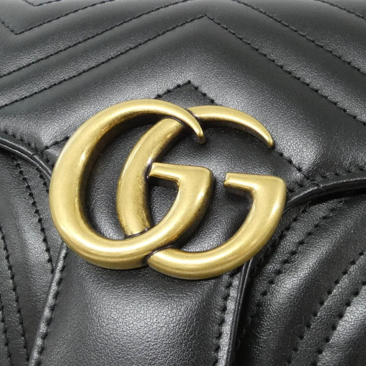 GUCCI Marmont 443497 DTDIT Shoulder Leather Black Leather - Thumbnail 4