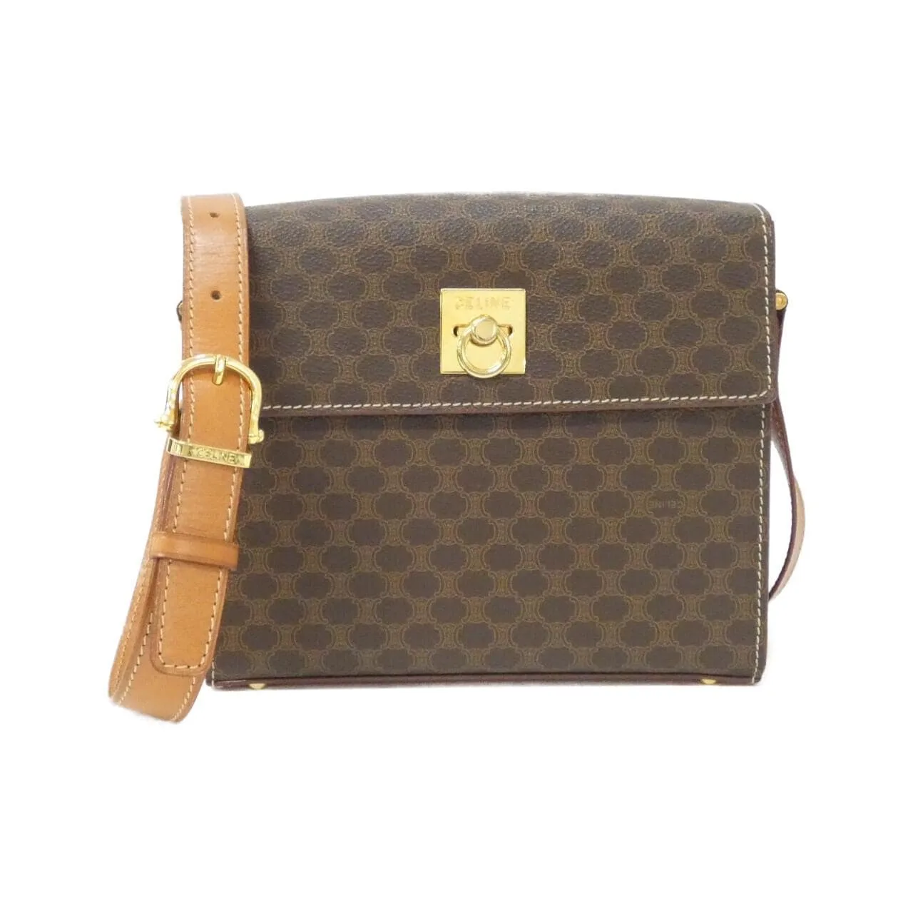 CELINE Shoulder Canvas Brown