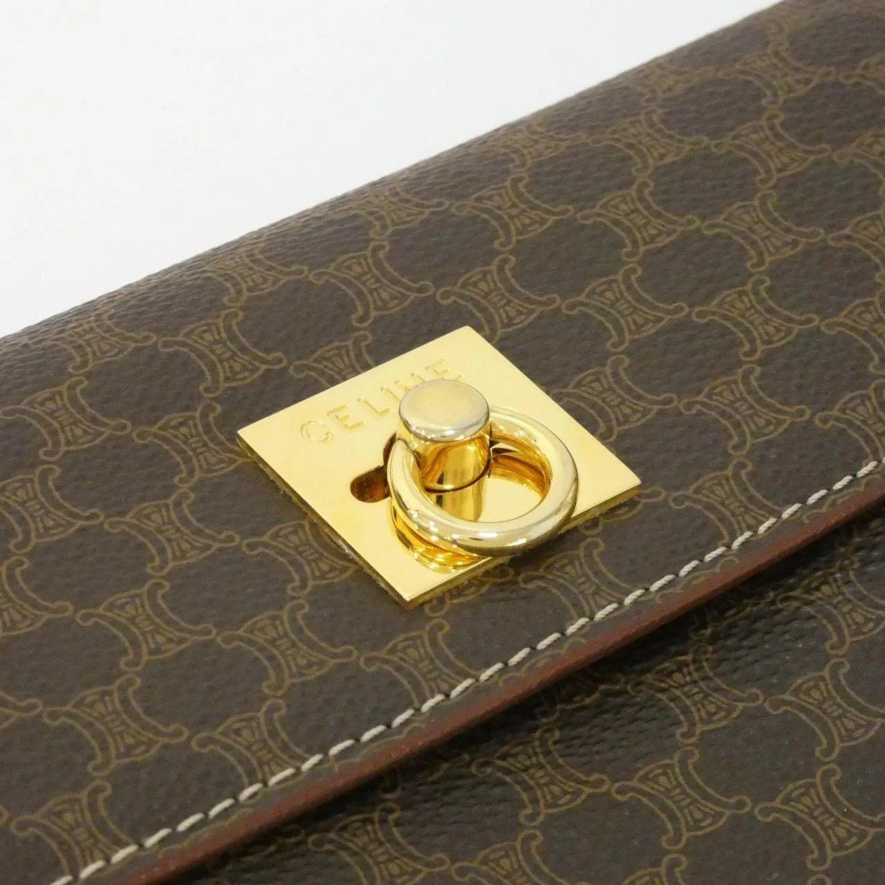 CELINE Shoulder Canvas 棕色 帆布 中古品A - 縮圖 4