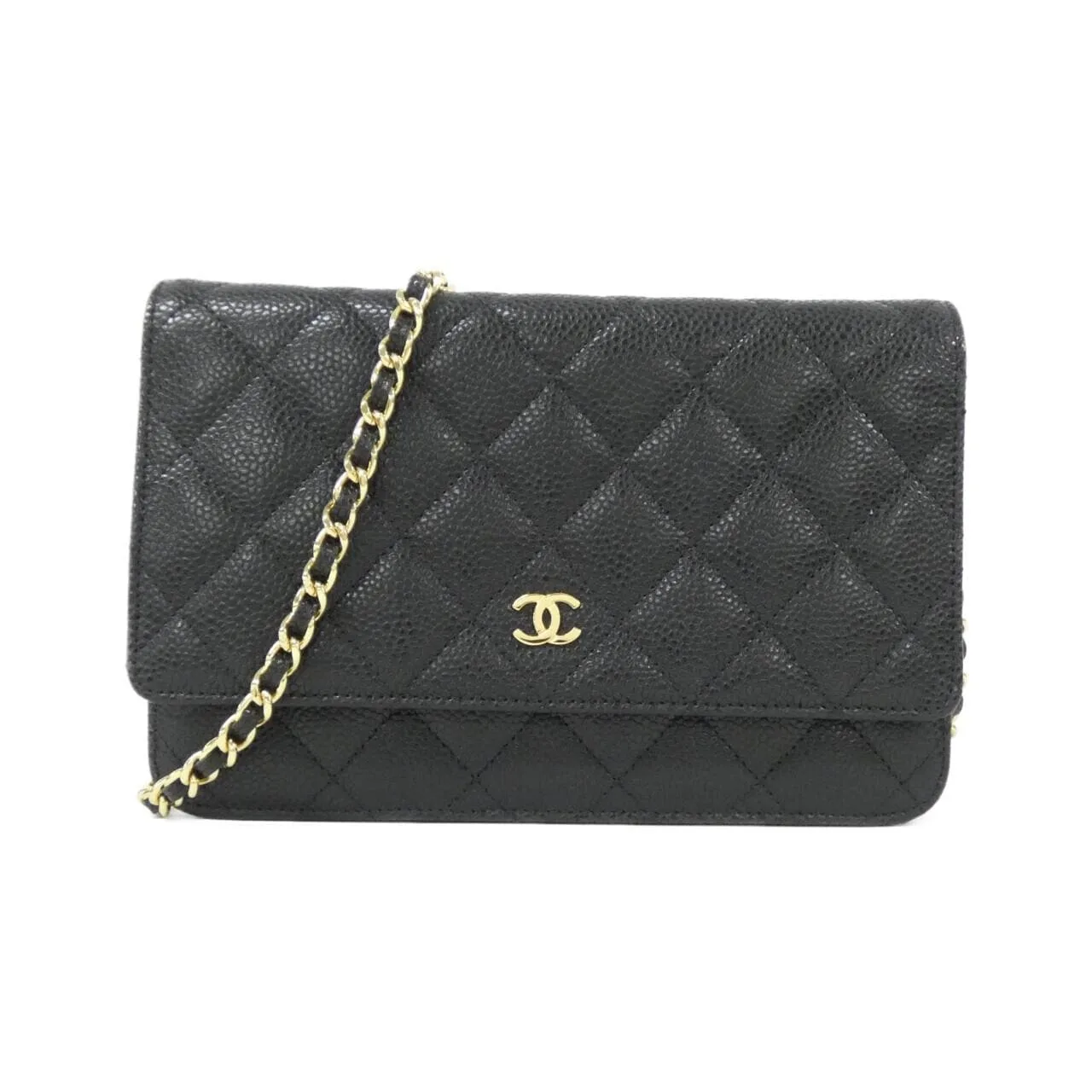 CHANEL Timeless Classic 33814 Wallet Grained Calfskin Black